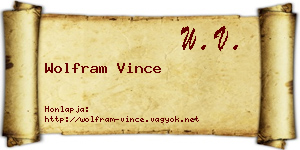 Wolfram Vince névjegykártya